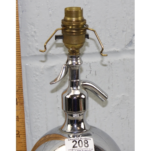 208 - An unusual French made Soda Syphon type lamp