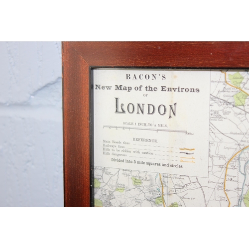 351 - 3 framed London maps to inc London & Environs c.1900 and 2 1960's examples