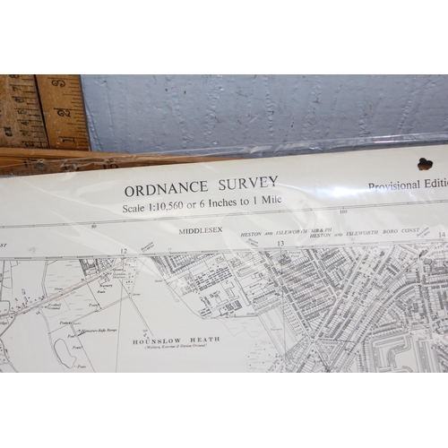 351a - Qty of assorted vintage maps covering mainly the London area, to inc 1951 development plan