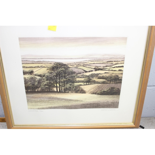 352 - 2 fine limited-edition landscape framed litho prints by artist Kathleen Caddick – titled, signed and... 