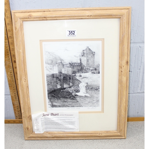 352 - 2 fine limited-edition landscape framed litho prints by artist Kathleen Caddick – titled, signed and... 