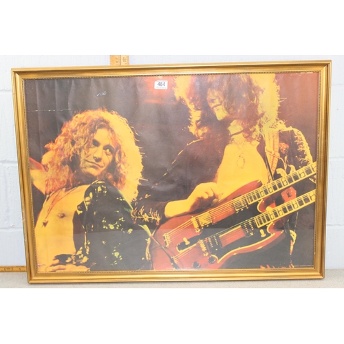 484 - An original 1970's framed poster of Robert Plant & Jimmy Page of Led Zeppelin c.1976