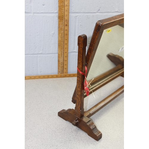 139 - Vintage oak framed table top mirror