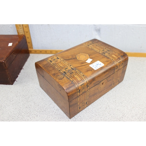 249c - An antique German bandware jewellery box and another jewellery box with Madras makers label (2)