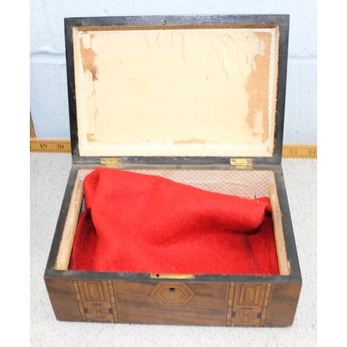 249c - An antique German bandware jewellery box and another jewellery box with Madras makers label (2)