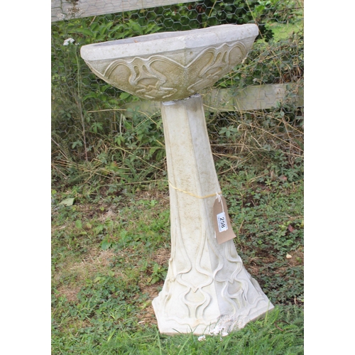 258 - An Art Nouveau style concrete birdbath