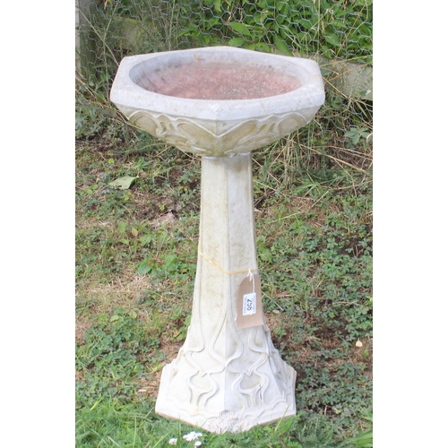 258 - An Art Nouveau style concrete birdbath