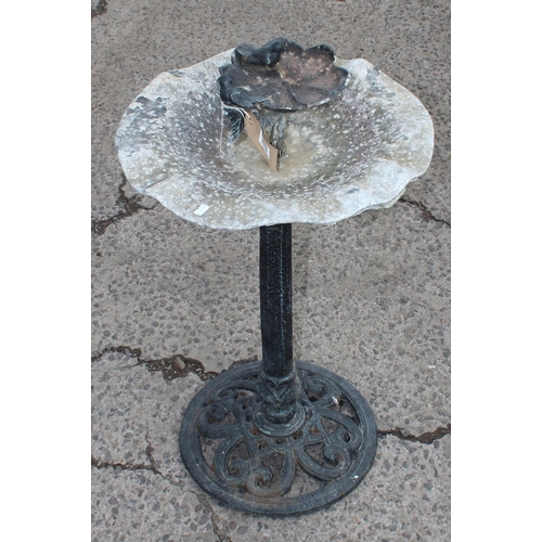 276 - Cast iron and aluminium garden bird bath