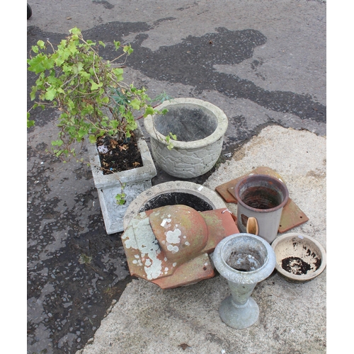 278 - Qty of terracotta and concrete garden pots