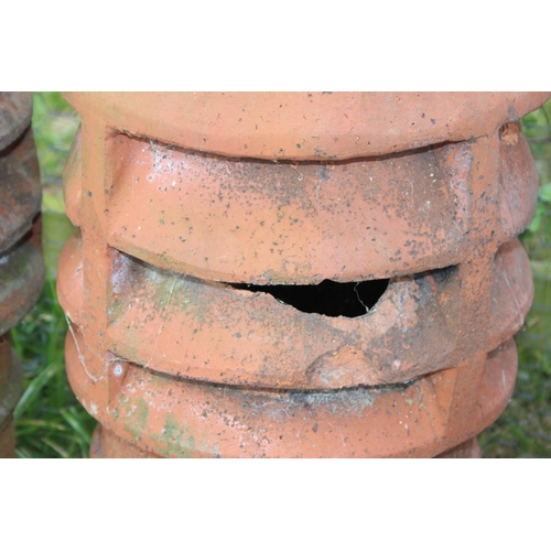 280 - Pair of matching vintage terracotta chimney pots