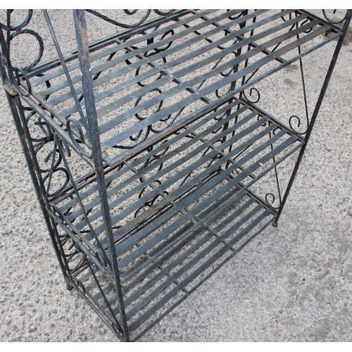 294 - Wrought iron folding garden shelving unit