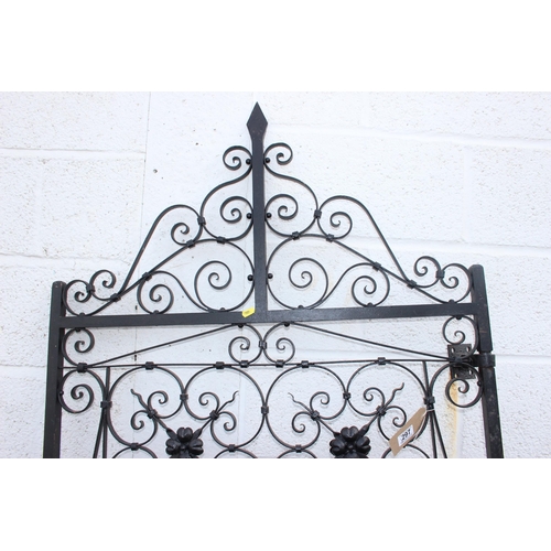 297 - An impressive blacksmith made wrought iron garden gate, approx 180cm x 85cm