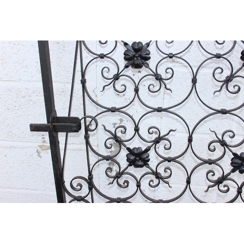 297 - An impressive blacksmith made wrought iron garden gate, approx 180cm x 85cm