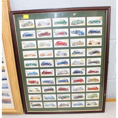 367 - 2 framed full sets of John Player cigarette cards to include modern navel craft & motor cars