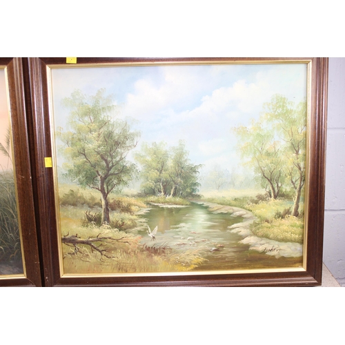 368 - 2 20th century oil on canvas, one signed Fisher