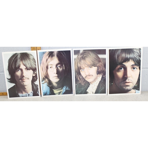 489 - 4 vintage portrait prints of The Beatles