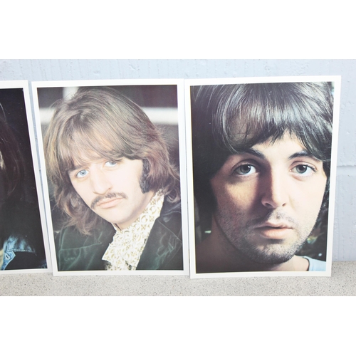 489 - 4 vintage portrait prints of The Beatles