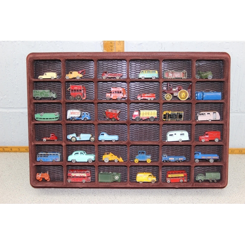 1545 - Display case containing toy cars, mainly Matchbox, some believed to be rare