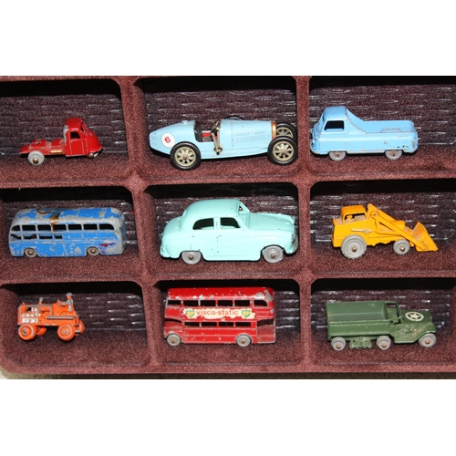 1545 - Display case containing toy cars, mainly Matchbox, some believed to be rare