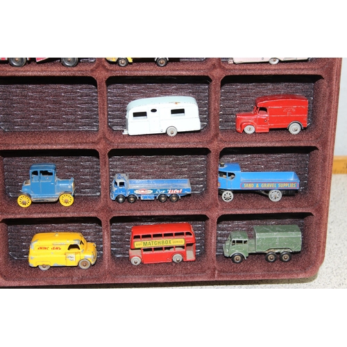 1545 - Display case containing toy cars, mainly Matchbox, some believed to be rare