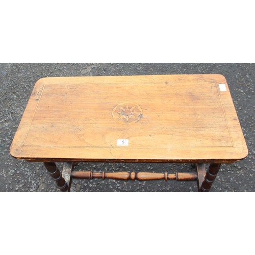 5 - Antique mahogany side table with inlay