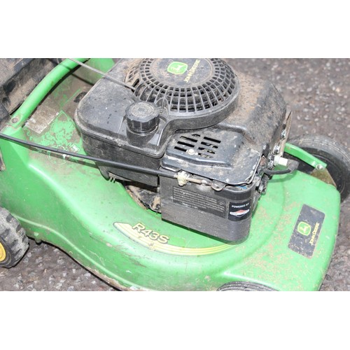 279 - John Deere petrol lawn mower with grass box