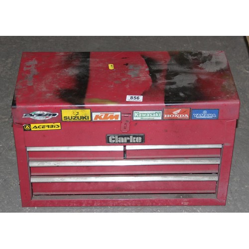 856 - Clarke engineers tool box and contents