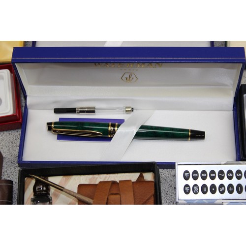 1600 - Qty of assorted fountain pens and other writing items to inc Parker, Sheaffer & Waterman etc etc