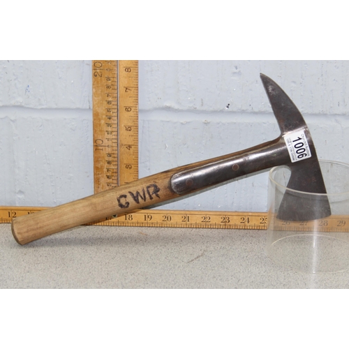 1006 - Vintage axe with spurious GWR stampings