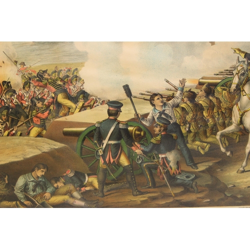 421 - An 1890 print by Kurz & Allison depicting the 1815 battle of New Orleans.
Approx size in frame 87cm ... 