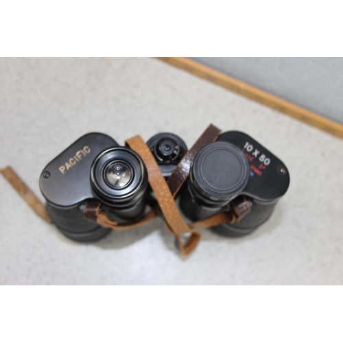 654 - Cased set of Pacific 10x50 binoculars