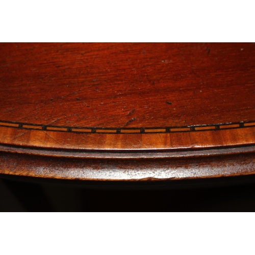 100 - Edwardian oval side table with cross banded inlay