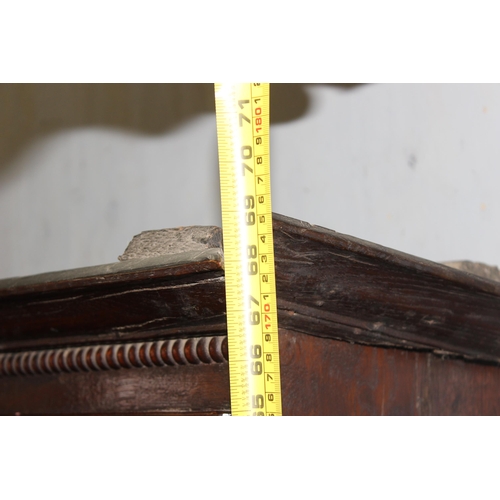 1 - A William & Mary period c.1690, oak and elm dresser with brass drop handles and carved details, appr... 