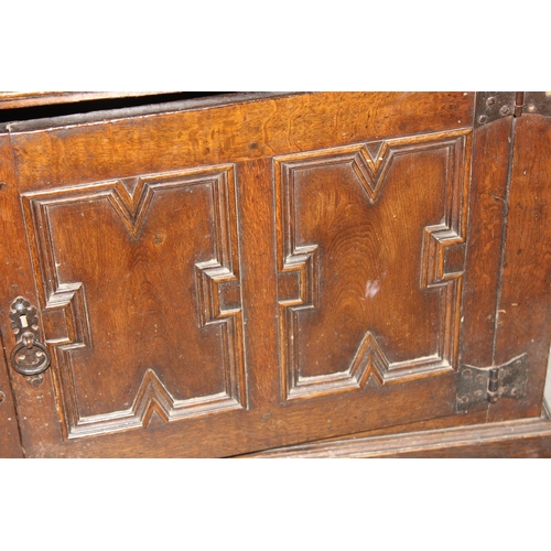 1 - A William & Mary period c.1690, oak and elm dresser with brass drop handles and carved details, appr... 