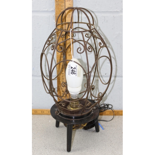 246 - A retro wirework table lamp