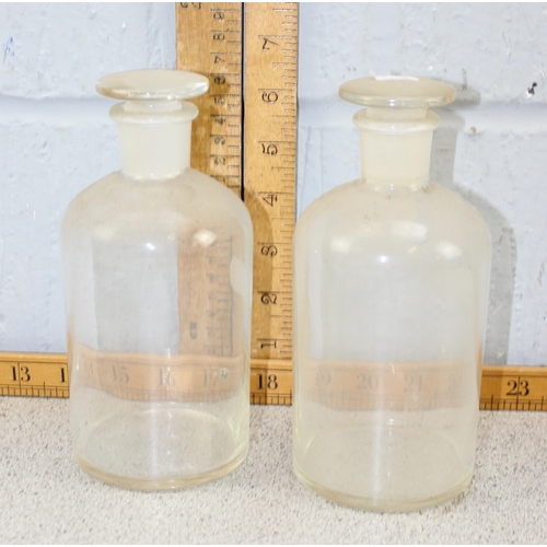 659 - 9 vintage scientific glass reagent bottles