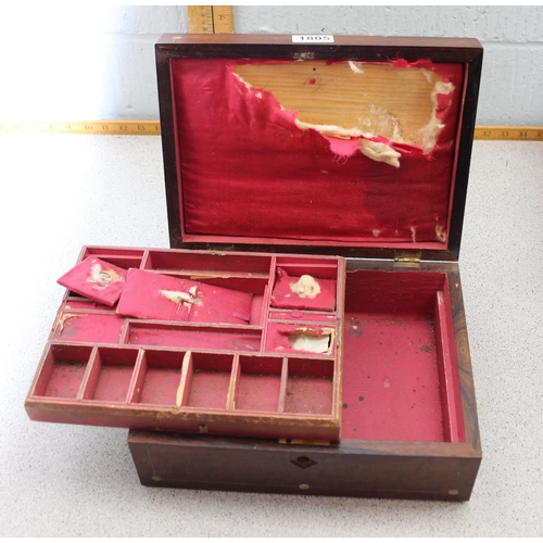 1805 - 4 boxes to include an empty cutlery box, jewellery box & an print letter stamp set.