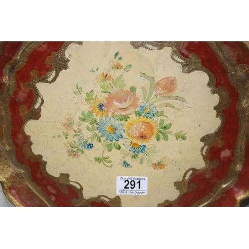 291 - 3 vintage Florentine style giltwood serving trays