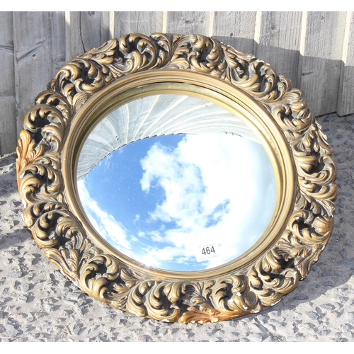 464 - Circular gilt framed convex wall mirror