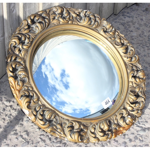 464 - Circular gilt framed convex wall mirror