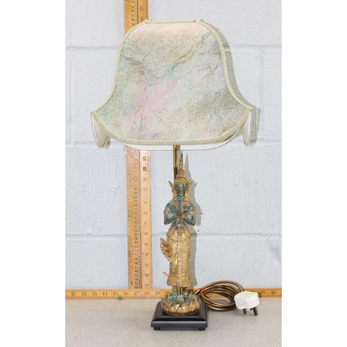 251 - Vintage lamp set with Oriental deity