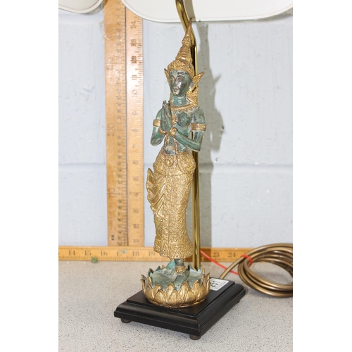 251 - Vintage lamp set with Oriental deity