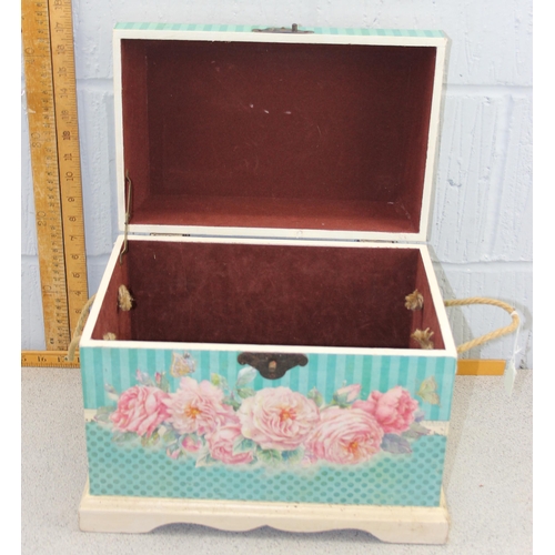 282 - Small toy box with floral decoration