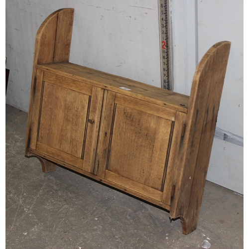 162 - Antique pine 2 door wall cabinet