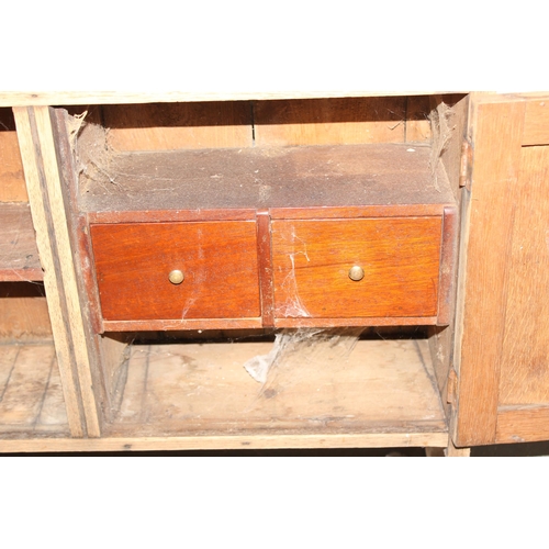 162 - Antique pine 2 door wall cabinet