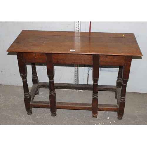 163 - Antique oak hall table possibly fashioned from a gate leg