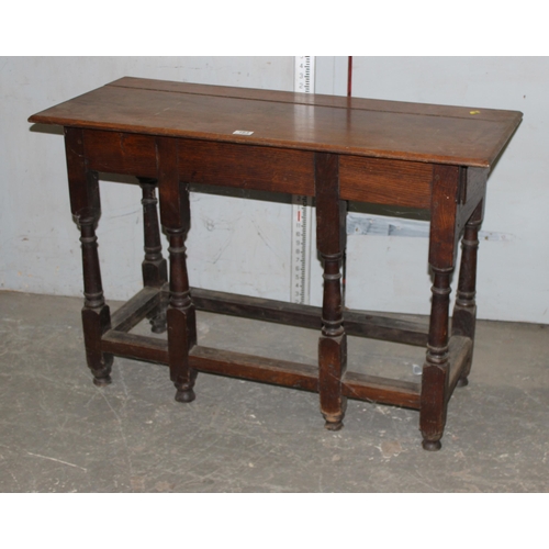 163 - Antique oak hall table possibly fashioned from a gate leg