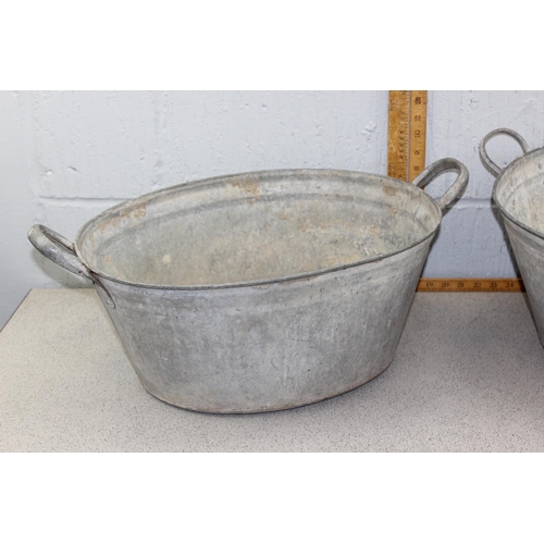 323 - 2 galvanized tin baths