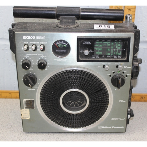 615 - 2 transistor radios to include National Panasonic GX600 & a Hacker Sovereign ll