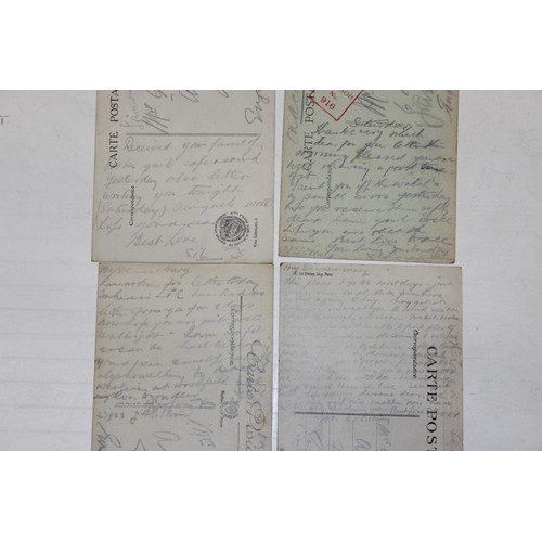 1015 - A large qty of WW1 postcards all sent from the frontline by George Henry Sibbring 27902 to his famil... 